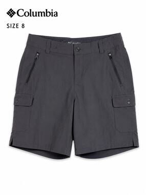 Columbia Women's Cargo Hiking Shorts Gray Size 8 Lightweight Outdoor Travel